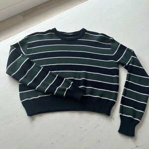 Striped Sweater - Green and White